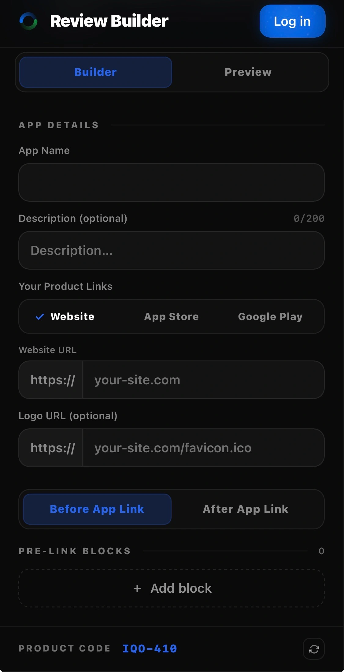 Feedbacked survey builder mobile view